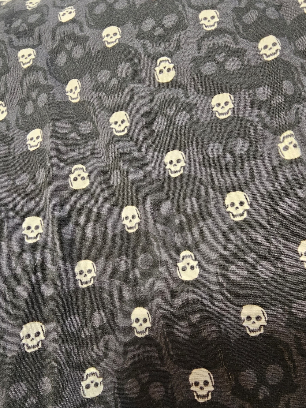 Keanan Duffty Black Skull Over Sized Print Button-Up Shirt Size XXL - Picture 10 of 10